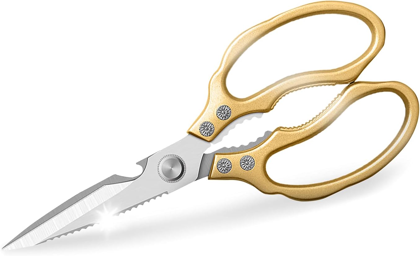 Heavy Duty Sharp Shears Dishwasher Safe, Cooking Shears for Meat Chicken Fish Poultry Herb Bread