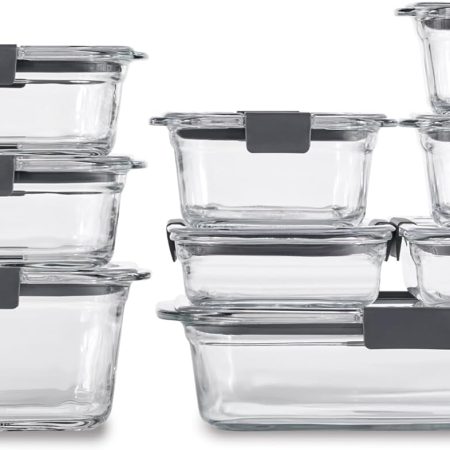 Glass Food Storage Containers, Assorted Sizes, Set of 9, BPA-Free, Leak-Proof