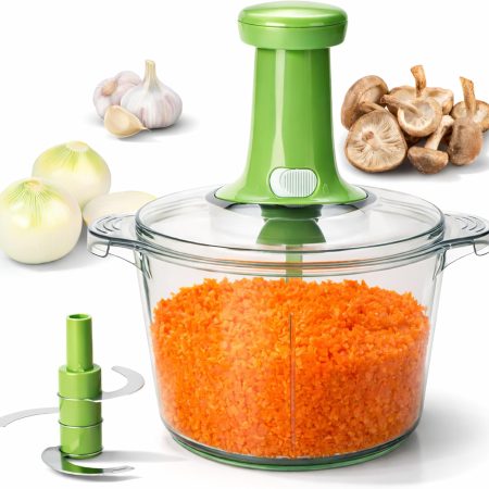 Manual Food Chopper, Large 8.5-Cup Hand Chopper Vegetable Cutter for Veggies Fruits Herbs Garlic Onion